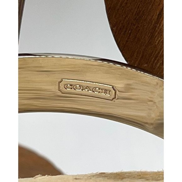 COACH Signature Silver Bangle Bracelet - Picture 6 of 9